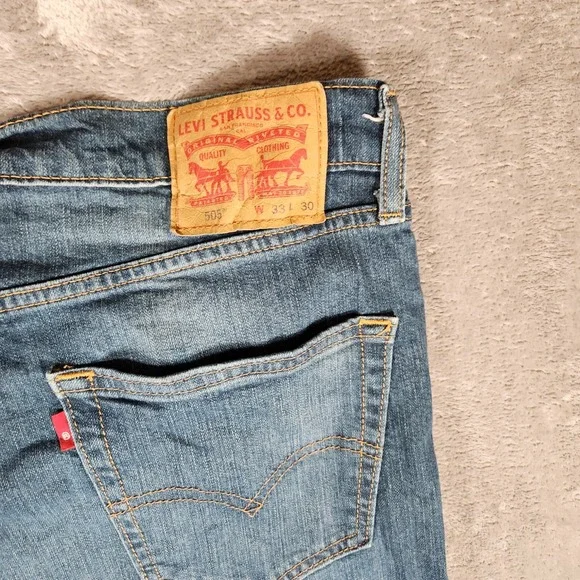 Levi's 505 Jeans Men's‎ 33X30 Blue Straight Regular Fit - Picture 16 of 16